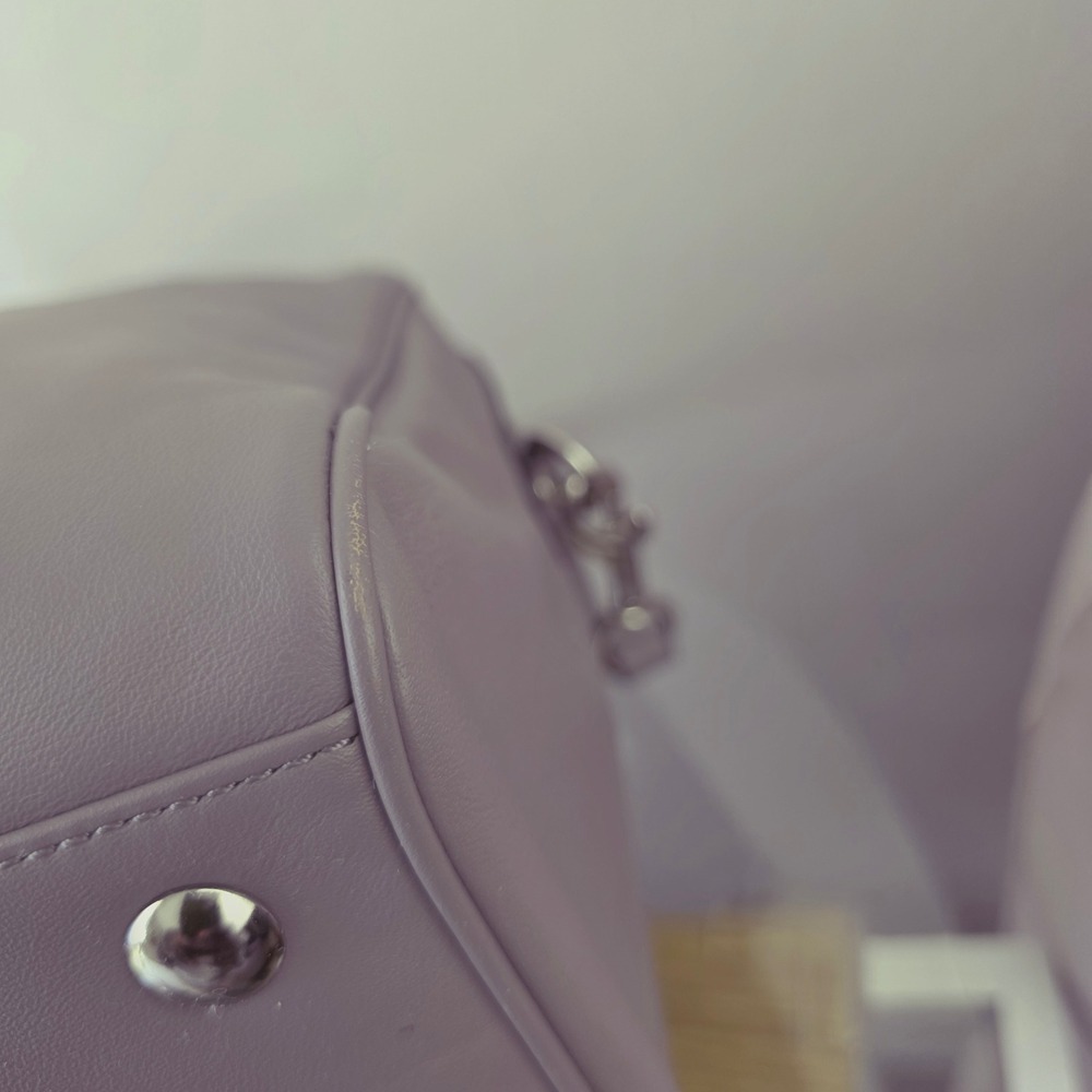 Coach Taylor East West Satchel Lavender Purple Leather Shoulder Bag - Picture 10 of 13